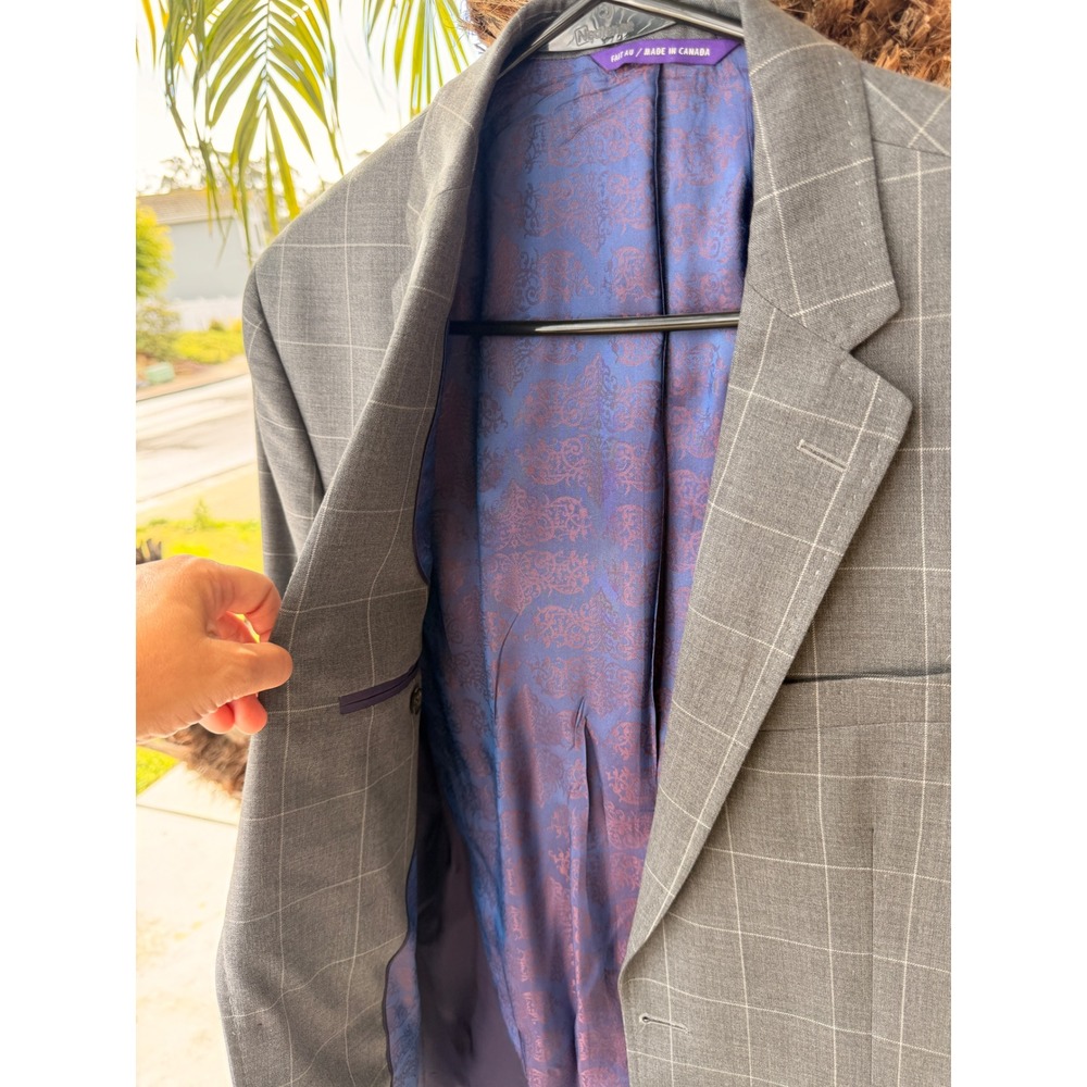 Ted Baker Endurance 40R Gray Windowpane Wool Sport Coat Blazer‎ JAYCI - Picture 8 of 12